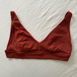 Aerie ribbed bikini top - burnt orange/ rust color